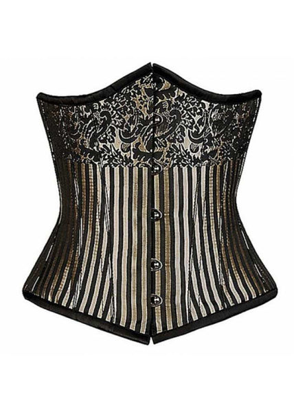CANDY IVORY/BLACK STRIPE BRO - Corsets Queen US-CA