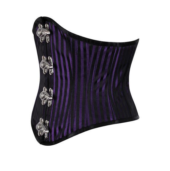 Purple and Black Corset with Silver Clasps Amazon.com: CorsetStreet Women main image 3