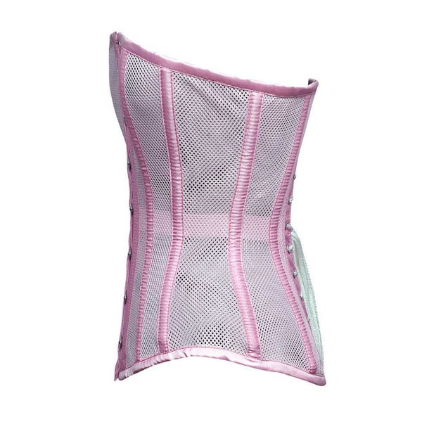 Real steel boned underbust underwear pink corset from transparent mesh –  Corsettery Authentic Corsets USA