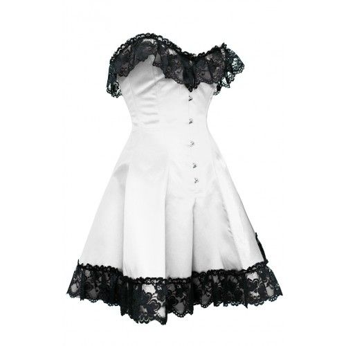 Paulina Gothic Net Overlay Corset Dress- Burlesque Outfits for Sale- Corset Dress Corsets Queen US-CA Paulina Gothic Net Overlay Corset Dress- Burlesque Outfits for Sale- Corset Dress Corsets Queen US-CA