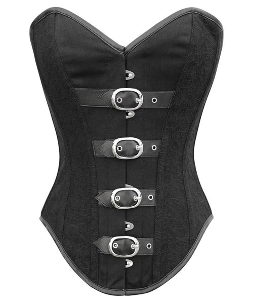 Alisha Instant Shape Gothic Buckle Up Overbust Corset - Corsets Queen US-CA