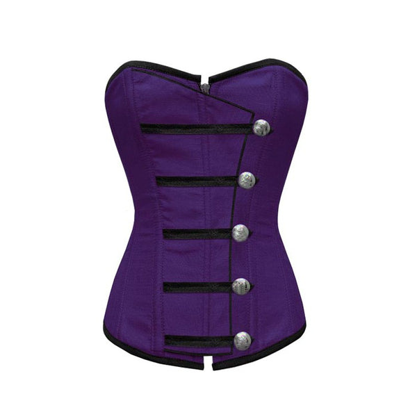 Wardy Purple Corset With Button Down Placket - Corsets Queen US-CA