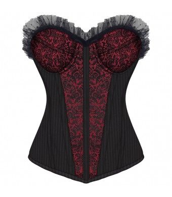 Cyntha Gothic Overbust Fashion Corset With Cups - Corsets Queen US-CA