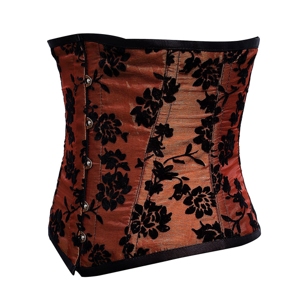 Horan Pink Underbust Corset With Tissue Flocking