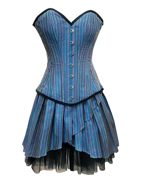 Cutios Taffeta Longline Overbust Corset - Corsets Queen US-CA