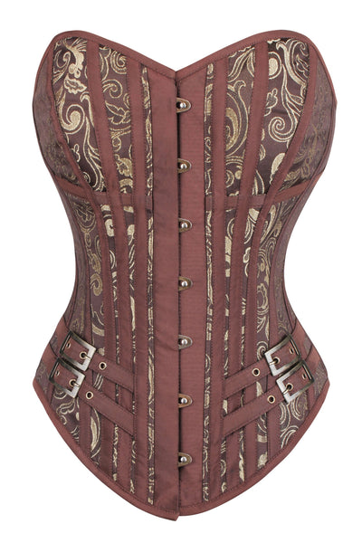 Gianluca Steampunk Overbust Corset With Buckle - Corsets Queen US-CA