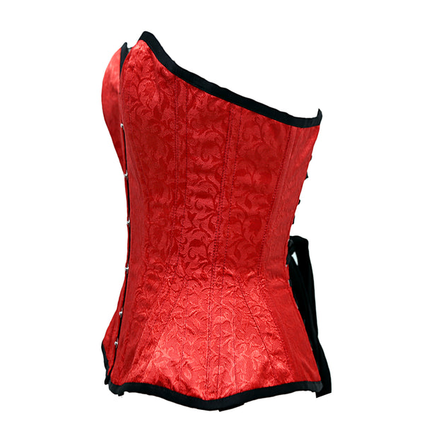 Tikner Light Sea Green Satin Brocade Overbust Corset main image 0