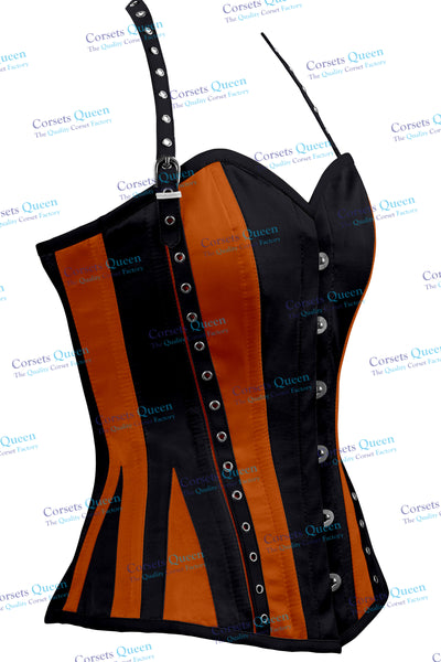 Lennon Satin Overbust Corset With Buckles