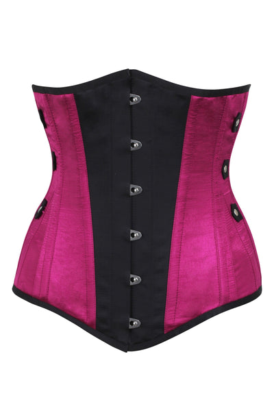 Silk & Leather Underbust Corset With Hip Arches By Sparklewren
