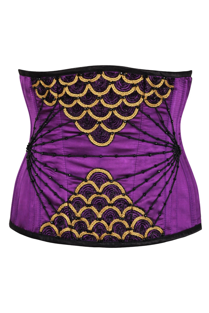 Meloni Embellished Couture Underbust Corset In Purple - Corsets Queen US-CA