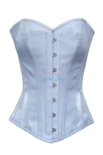 Peder Silver Shimmer Satin Overbust Corset