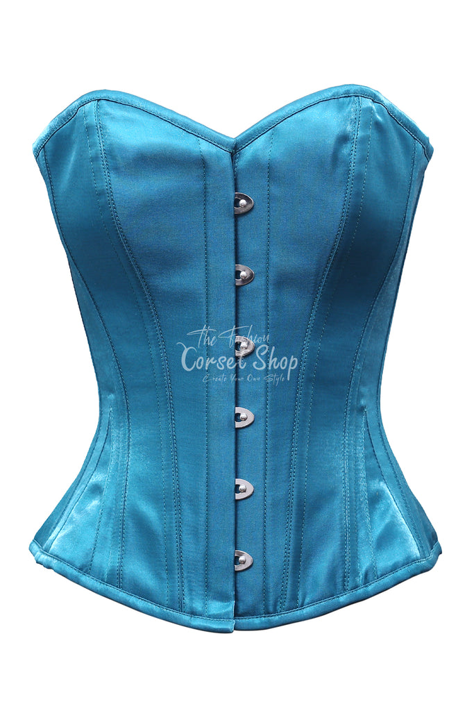 Zandee Turquoise Shimmer Satin Overbust Corset