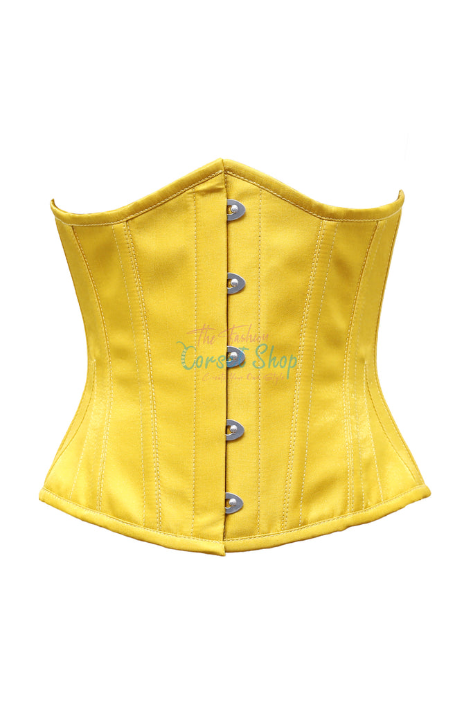 Mair Yellow Shimmer Satin Underbust Corset