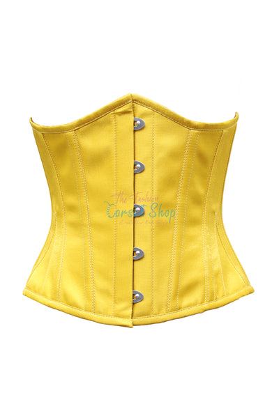 Mair Yellow Shimmer Satin Underbust Corset