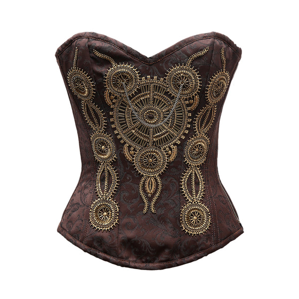 Pery Steampunk Embroidery Overbust Corset - Corsets Queen US-CA