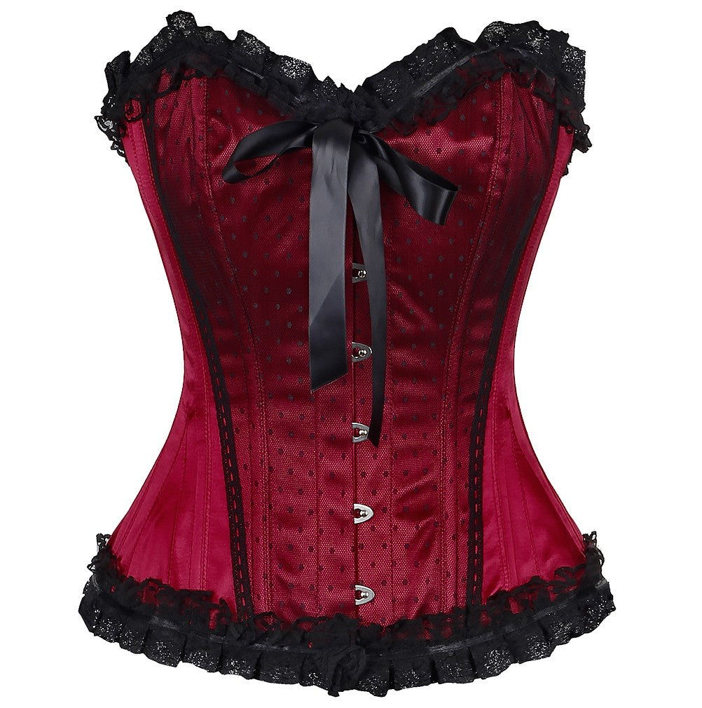 burlesque corset dress Black Brocade Burlesque Plus Size Overbust Corset Tutu Skirt Dress 44 (for waist Size 48"-49)