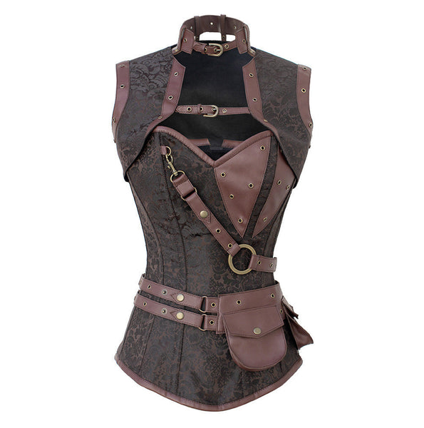 Inis Overbust Olive Satin Steel Boned Corset With Straps – Corsets Queen EU