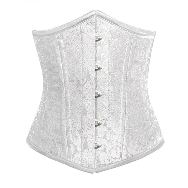 Heavy Duty Overbust Corset Waist Trainer Double Steel Boned Shaper Womens White  Corset (3XS, White) at  Women's Clothing store