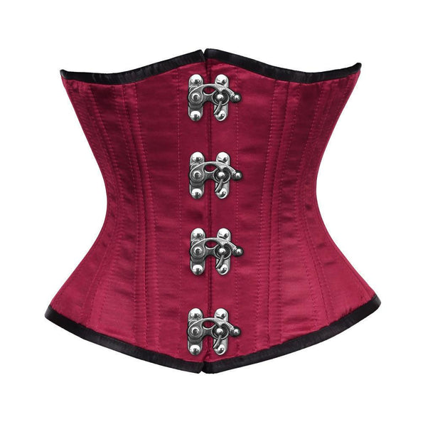 Candy underbust plus size waist training corset in red satin