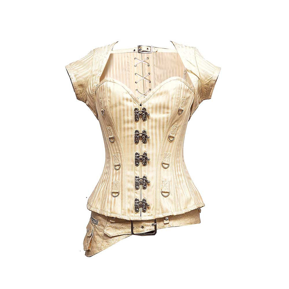 Steampunk Custom Made Printed Corset Dress with Shrug