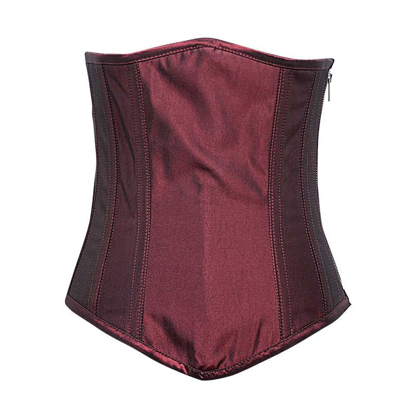 Burgundy Lace Underbust Front Zipper Corset – AbracadabraNYC