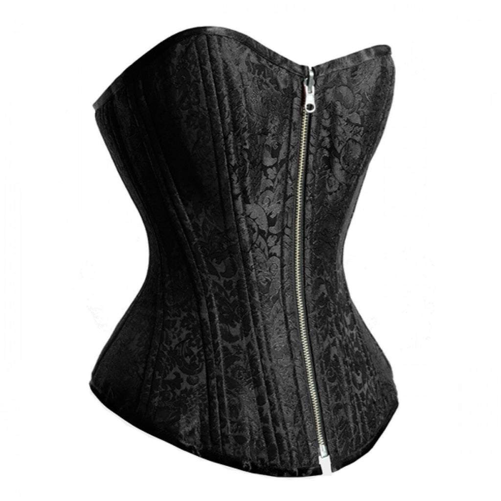 Custom Made Red and Black Damask Overbust Corset