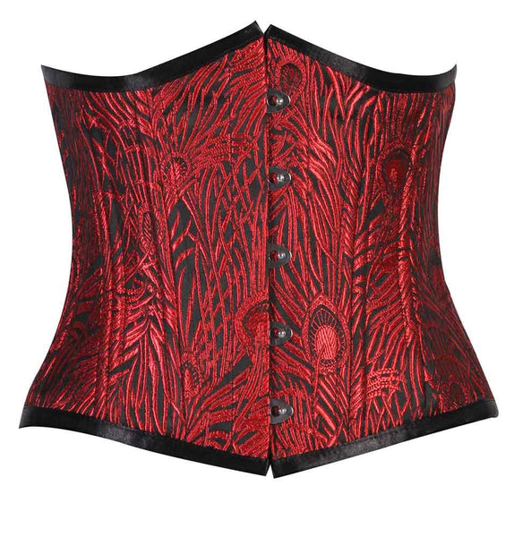 WT-UB RED FEATHER (PEACOCK) - Corsets Queen US-CA