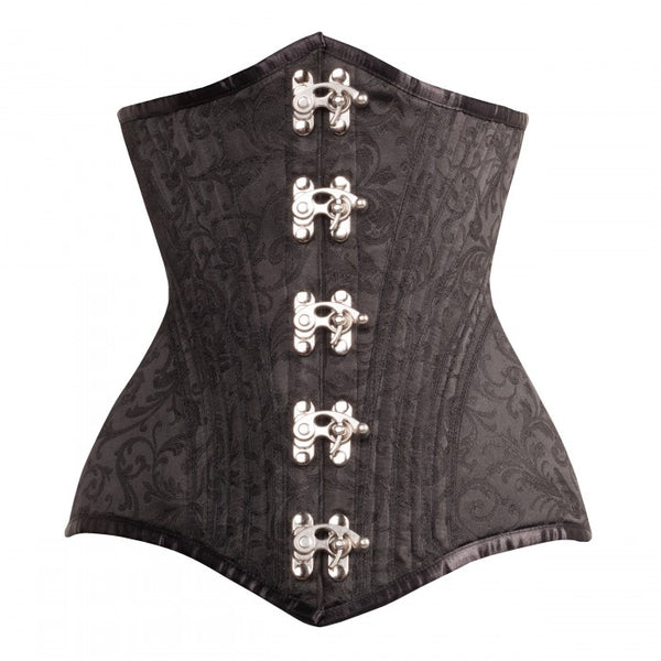 Allegra K Women's Gothic Satin Lace Up Waist Cincher Bustier Over Bust  Corsets Shapewear Black 3X-Large
