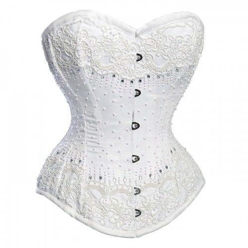Noelani White Bridal Overbust Couture Corset - Corsets Queen US-CA