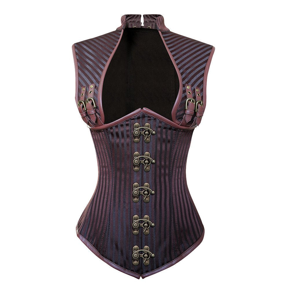 Steampunk Corsets and Bustiers Plus Size Black Brown Leather Corset Steel  Bone Spiral Gothic Vintage 2837 Black S : : Clothing, Shoes &  Accessories