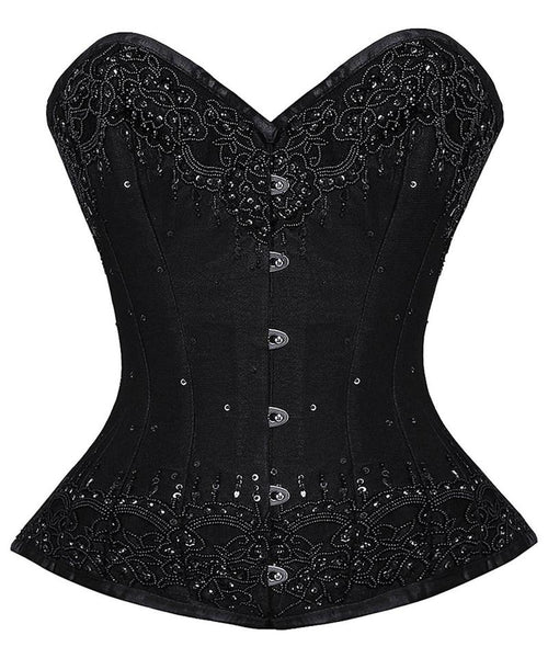 Olive Overbust Corset With Lace Overlay - Corsets Queen US-CA