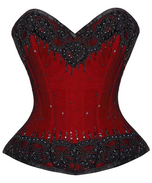 Olivia  Overbust Corset With Lace Overlay - Corsets Queen US-CA