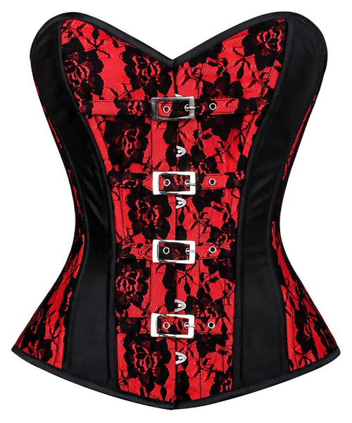 Petra Overbust Corset with Buckled-up - Corsets Queen US-CA