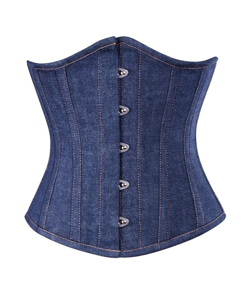Nacole Waist Shaper Corset in Denim - Corsets Queen US-CA