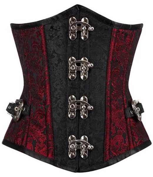 Gothic corset, hourglass shape, sturdy CU10 Black Brocade Underbust -  Restyle