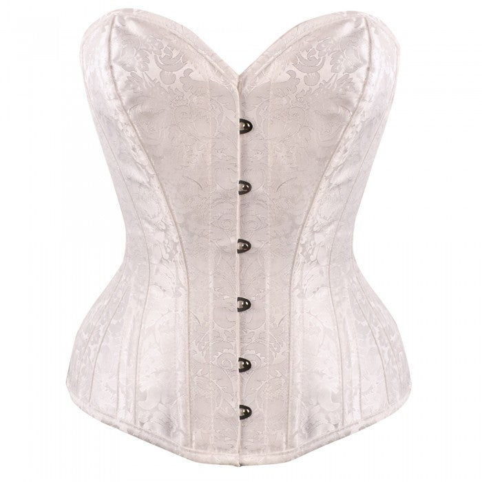 Steel Boned Bridal Corset White with Reinforced Panels
