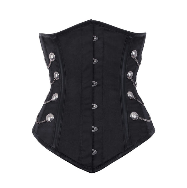 XAKALAKA Womens Plus Size Gothic Faux Leather Bustier Corset with Lace  Skirt Black XL