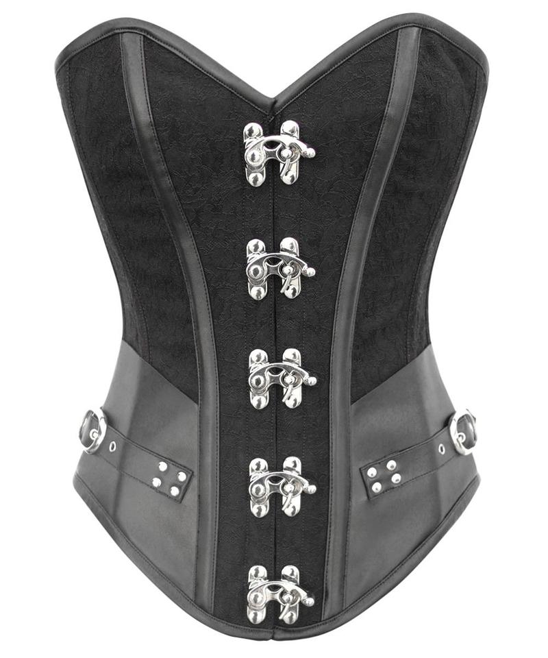 Shenae Instant Shape Steampunk Overbust Corset with Curved Hem - Corsets Queen US-CA