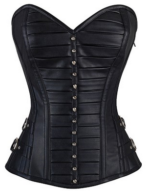 Wozniacki Gothic Faux Leather Corset - Corsets Queen US-CA