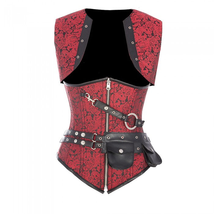 Red Tartan Steel Boned Underbust Corset