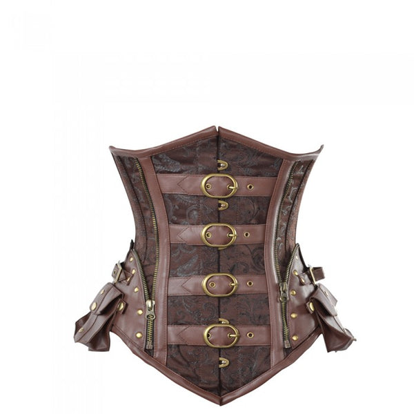 Yashar Steampunk Corset With Buckle And Pocket Detail - Corsets Queen US-CA