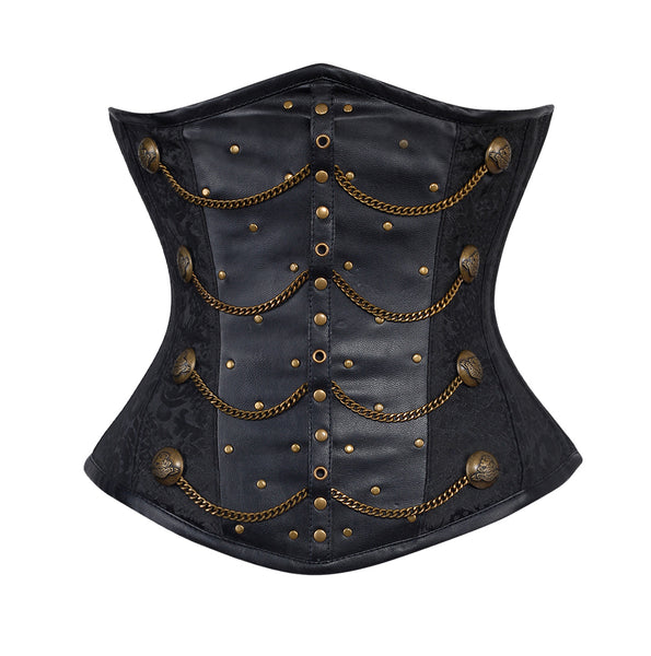 Maximoff Brocade Underbust Corset With Chains - Corsets Queen US-CA
