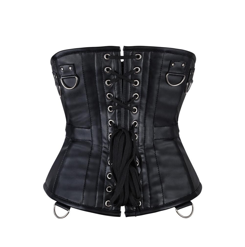 Krista Faux Leather Gothic Corset - Black Faux Leather Corset Dress- Online Leather Dress Corsets Queen US-CA Krista Faux Leather Gothic Corset - Black Faux Leather Corset Dress- Online Leather Dress Corsets Queen US-CA