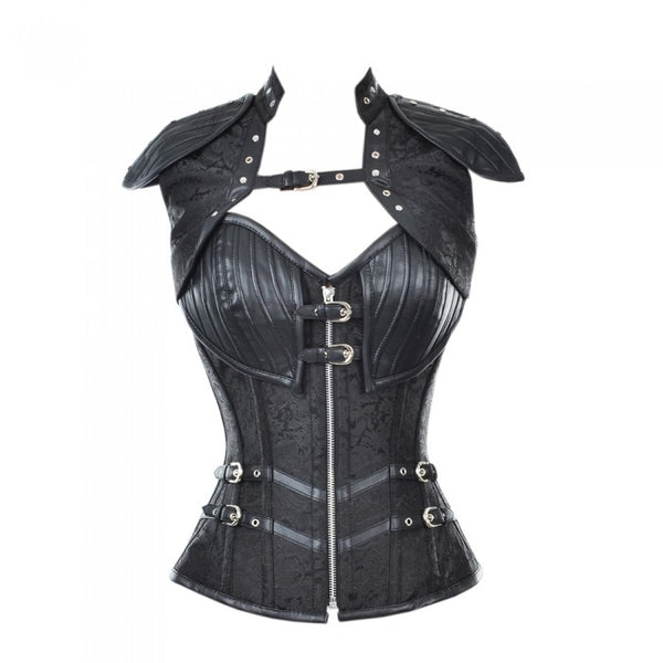 Ivanovic Faux Lether Brocate Corset With Sholder Plates Jacket ...