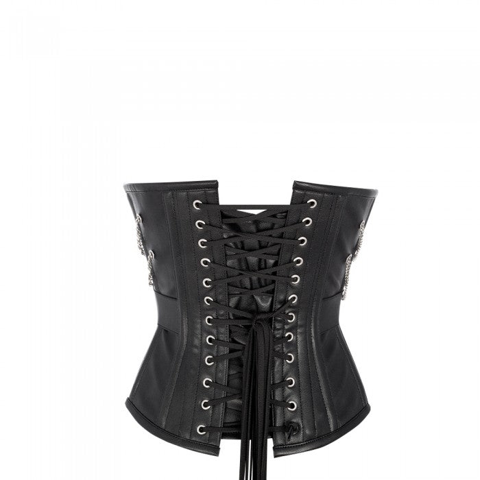 Rodriguez Black Underbust Corset With Buckle And Chain Design - Leather Corset Dress Plus Size Women Corsets Queen US-CA Rodriguez Black Underbust Corset With Buckle And Chain Design - Leather Corset Dress Plus Size Women Corsets Queen US-CA