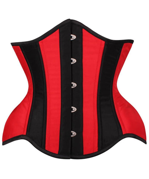 Nevadaa Curvy Red and Black Waist Training Corset - Corsets Queen US-CA
