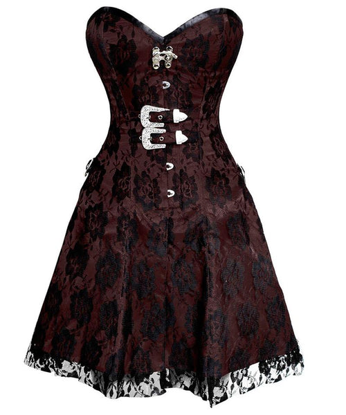 Nol Gothic Net Overlay Corset Dress - Corsets Queen US-CA