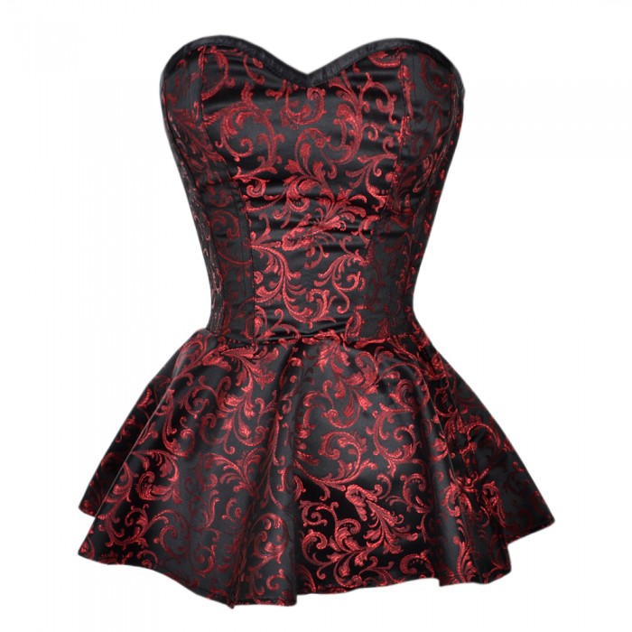 brocade peplum dress Vintage 80s Floral Brocade Peplum Dress, Fitted Waist Cocktail Gown, 40s Style S