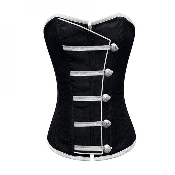 Sterling Black Corset With Button Down Placket - Corsets Queen US-CA