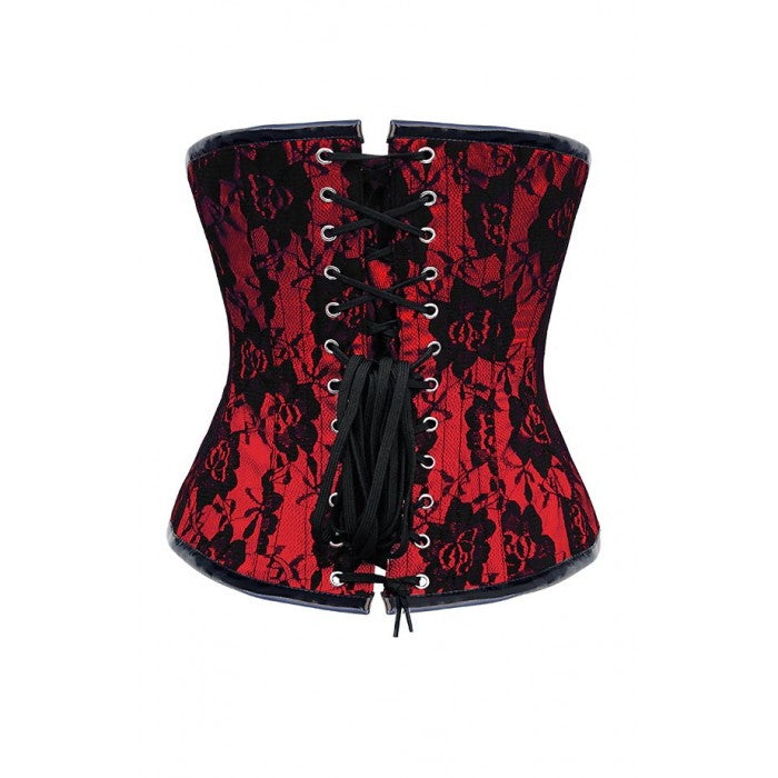 Red Corset With Black Lace transparent PNG - StickPNG